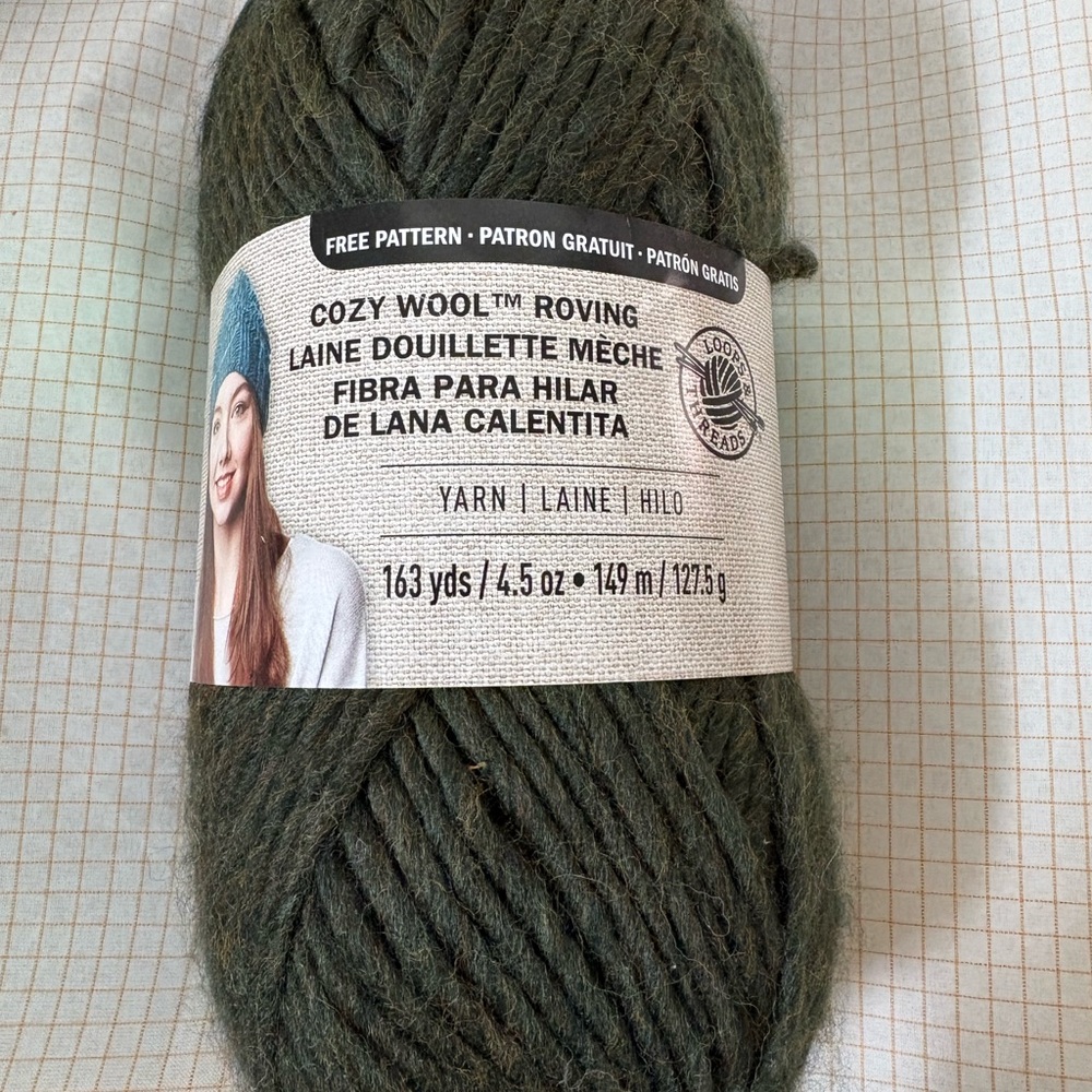 Cozy Wool Roving Yarn - Olive Green